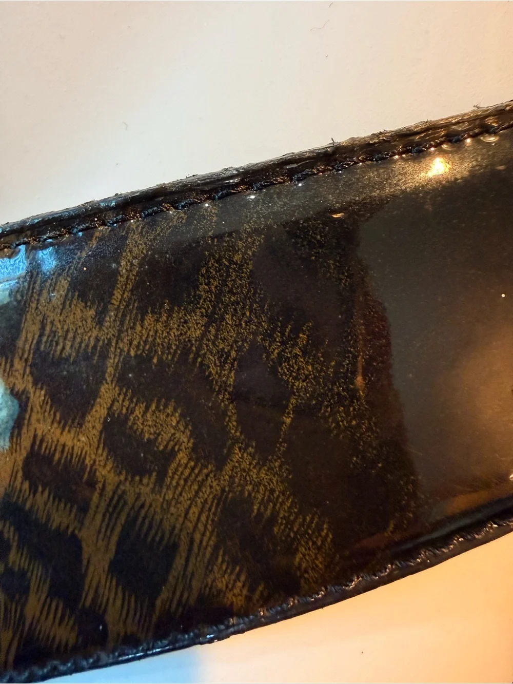 Embellished Black Leopard-Print Waist Belt